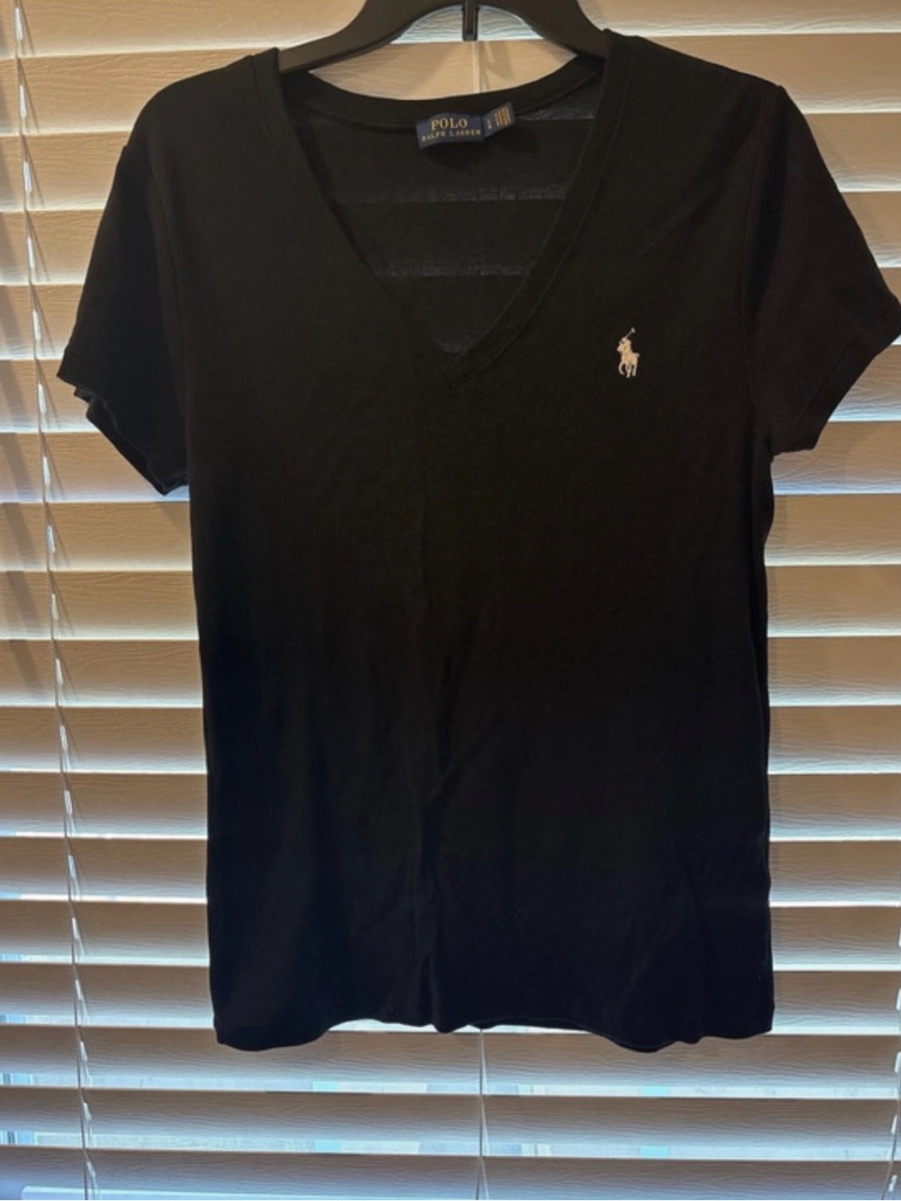 Ralph Lauren Black V-Neck Short Sleeve Polo Tee